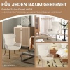 Afbeelding van HOMCOM Accentstoel Polyester 74,5L x 70B x 103,5H cm Crèmewit