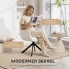 Afbeelding van HOMCOM Accentstoel van Polyester, meerlaags paneel 60x61x88 cm Crèmewit