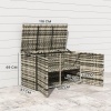 Afbeelding van Outsunny Buiten Kist, 350 l, 2 niveaus, PE-rotan, met gasveren en stalen frame, 118 x 57 x 69 cm, gr