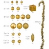 Afbeelding van Kerstballen set van 110 met slinger - onbreekbaar plastic - goud