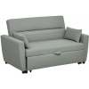 Afbeelding van HOMCOM 2-zits Sofa Bed met Slaapfunctie en Verstelbare Rugleuning, Lichtgrijs