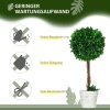 Afbeelding van HOMCOM Kunstplanten, set van 2 UV-bestendige kunstplanten, 60 cm buxusbomen, kamerplant in bloempot,