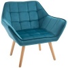 Afbeelding van HOMCOM enkele vleugelfauteuil met fluwelen poten - Scandinavisch groen 68,5 x 61 x 72,5 cm