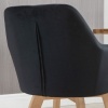 Afbeelding van HOMCOM Eetkamerstoel van Samt (100% Polyester), Gummihout - 54L x 57B x 80H cm - Zwart