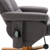 Afbeelding van HOMCOM massagestoel met ottoman - relaxstoel donkergrijs 80 x 86 x 99 cm