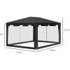 Afbeelding van Outsunny Paviljoen met netwanden en stevige verbindingen 84C-022V03