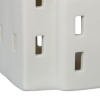 Afbeelding van Witte waxinelichthouder huisje voor 1 theelichtje - 9,5 x 7,5 x 6 cm - Tafeldecoratie