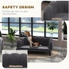 Afbeelding van PawHut - Hondenbank met Rugleuning - Zachte Bekleding - Grijs