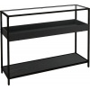 Afbeelding van HOMCOM console tafel - gehard glas - staal - spaanplaat - zwart
