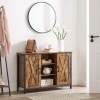 Afbeelding van VASAGLE dressoir / keukenkast - 100 cm breed - open planken en deuren - vintage bruin-zwart