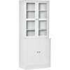 Afbeelding van HOMCOM Boekenrek MDF, Gehard Glas - 76L x 40B x 178,5H cm - Wit
