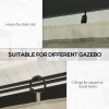 Afbeelding van Outsunny Universele zijwandset met panelen, haken en C-ringen voor pergola's, beige