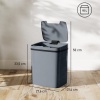 Afbeelding van Homcom Sensor Prullenbak - Kunststof - 27,6L - Grijs