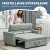 Afbeelding van HOMCOM 2-zits Sofa Bed met Slaapfunctie en Verstelbare Rugleuning, Lichtgrijs