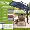 Afbeelding van Tillvex® Rechthoekige Aluminium Parasol Ø 330 cm met LED en Afdekking, 360° Draaibaar