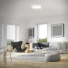 Afbeelding van Witte-zilveren LED-plafondlamp met achtergrondverlichting 22W van Briloner Leuchten