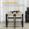 Afbeelding van HOMCOM Eettafelset MDF en Metaal 100x63x76,5 cm Eikenhout