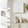 Afbeelding van HOMCOM Wandmedicijnkast met 4 planken en dubbele deur, afsluitbaar, wit, 53 x 20 x 53 cm
