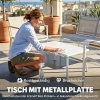 Afbeelding van Outsunny Tuinbankset - Metaal, Mesh-stof - 106L x 70,5B x 77H cm - Crèmewit