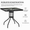 Afbeelding van Outsunny Tuin tafel van metaal, zwart gehard glas