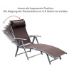 Afbeelding van Outsunny Inklapbare Zonneligstoel met Kussen - Bruin, 137 x 63,5 x 100,5 cm