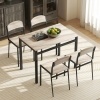 Afbeelding van HOMCOM Eettafelset MDF en Metaal 100x63x76,5 cm Eikenhout
