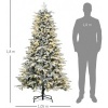 Afbeelding van HOMCOM Kunststof Kerstboom 105x105x180 cm - Wit