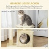 Afbeelding van PawHut Krabpaal met sisal en pluche kattenspeelgoed, 80 cm hoog, beige