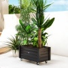 Afbeelding van Outsunny - Plantenbak van Dennenhout met Wielen - Zwart