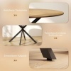 Afbeelding van HOMCOM ronde eettafel met X-poten voor 4 personen - Eiken keukentafel