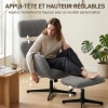 Afbeelding van HOMCOM Relaxfauteuil met Hocker Draaiende Loungestoel met Velours Grijs