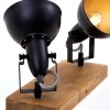Afbeelding van BRILONER HOUT & STIJL - Draaibare Plafondlamp - 2-lichts E14 - Hout en Metaal - Zwart en Goud