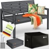Afbeelding van Tillvex® Weerbestendige Tuinbank 3-4 Zits met Hoes & Kussens, tot 300kg Belastbaar