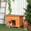 Afbeelding van PawHut hondenhok voor honden en katten van vurenhout 85x58x58 cm