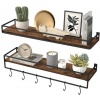 Afbeelding van Wandplank set van 2 - 60 cm breed - Rustiek bruin en matzwart