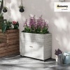 Afbeelding van Outsunny Houten Hoogbed met Opbergvak, Kruidenbed met Wielen, 110 x 50 x 95 cm, Wit