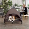 Afbeelding van PawHut-Hundeliege van polyester en staal - 106L x 76B x 99H cm - Koffiekleur