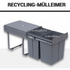 Afbeelding van HOMCOM Inbouwafvalemmer Kunststof, Metaal - 48L x 34,2B x 41,8H cm - Grijs