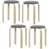 Afbeelding van HOMCOM Eetkamerkruk van hout en polyester - 40L x 40B x 45H cm - Grijs