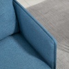 Afbeelding van HOMCOM Polstersessel met kussen, loungestoel met linnenlook, staal, donkerblauw, 76 x 68 x 80 cm