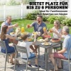 Afbeelding van Outsunny Tuindinertafel van Metaal, 165x80x74 cm, Donkergrijs