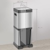 Afbeelding van Homcom Afvalbak - Roestvrij staal en kunststof - 32,5L x 31,5B x 78H cm - Zilver