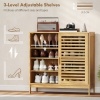 Afbeelding van HOMCOM Schoenenkast - Bamboe en MDF - 80 x 35 x 80 cm - Natuurlijk hout