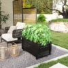 Afbeelding van Outsunny - Plantenbak van Dennenhout met Wielen - Zwart