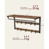 Afbeelding van Wandkapstok met plank en 10 afneembare haken - Vintage Bruin/Zwart