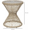 Afbeelding van Outsunny Rattan Salontafel van staal, PE Rattan in bruin