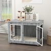 Afbeelding van PawHut Huisdierenkrat bijzettafel met kussen voor middelgrote en grote honden, grijs