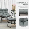 Afbeelding van Outsunny - Rattan Stoel Set - Metaal - PE Rattan - Grijs