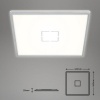 Afbeelding van Witte-zilveren LED-plafondlamp met achtergrondverlichting 22W van Briloner Leuchten