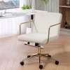Afbeelding van HOMCOM Bureaustoel Polyester en Staal Crèmewit 64x57x80-90 cm